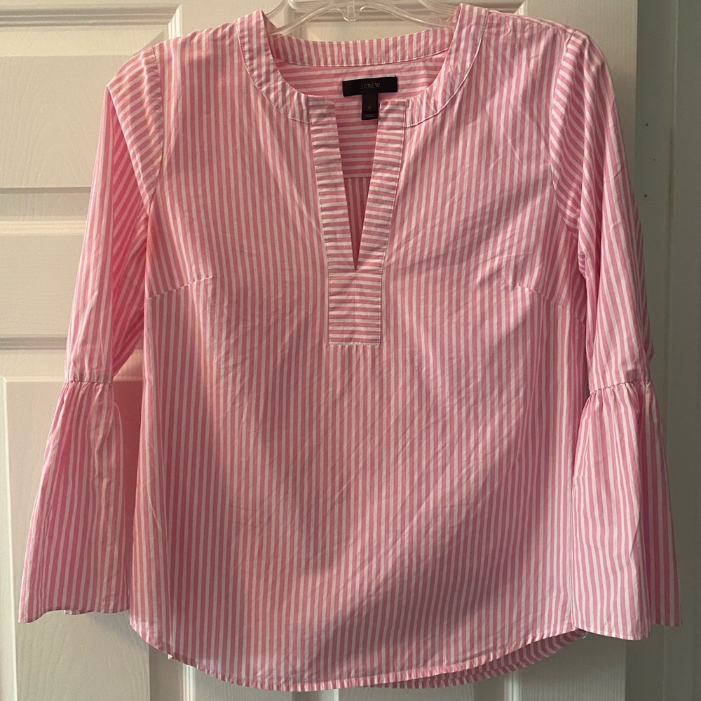 J. Crew Striped Top with Bell Sleeves